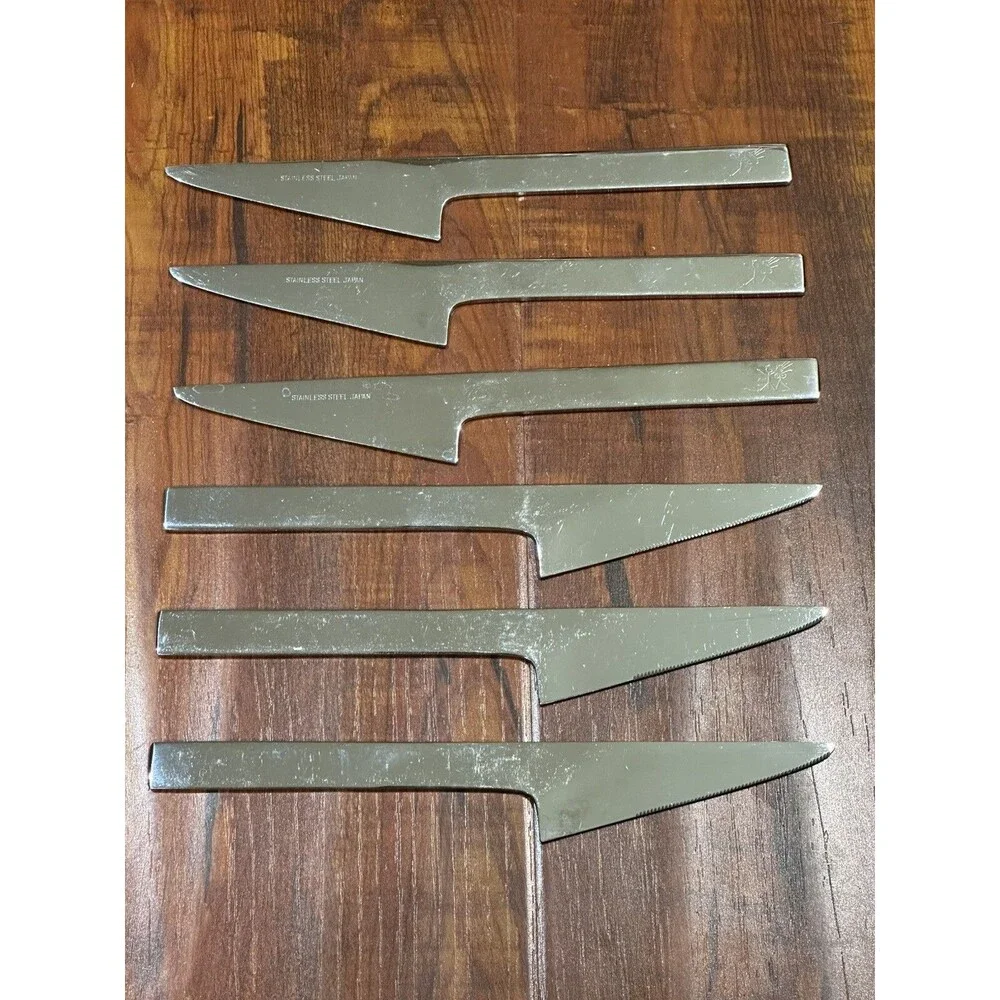 Set of (6) Vintage Midget Japan Stainless Steel 7.25” Knives in Box